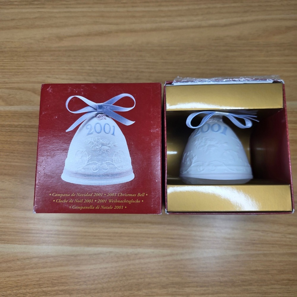 Lladro 2001 Christmas Bell Ornament Porcelain New In Box 16718 Made In Spain